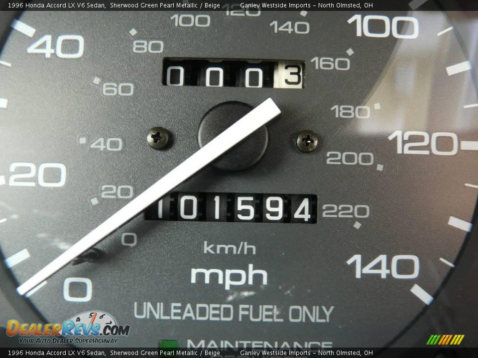 1996 Honda Accord LX V6 Sedan Sherwood Green Pearl Metallic / Beige Photo #16