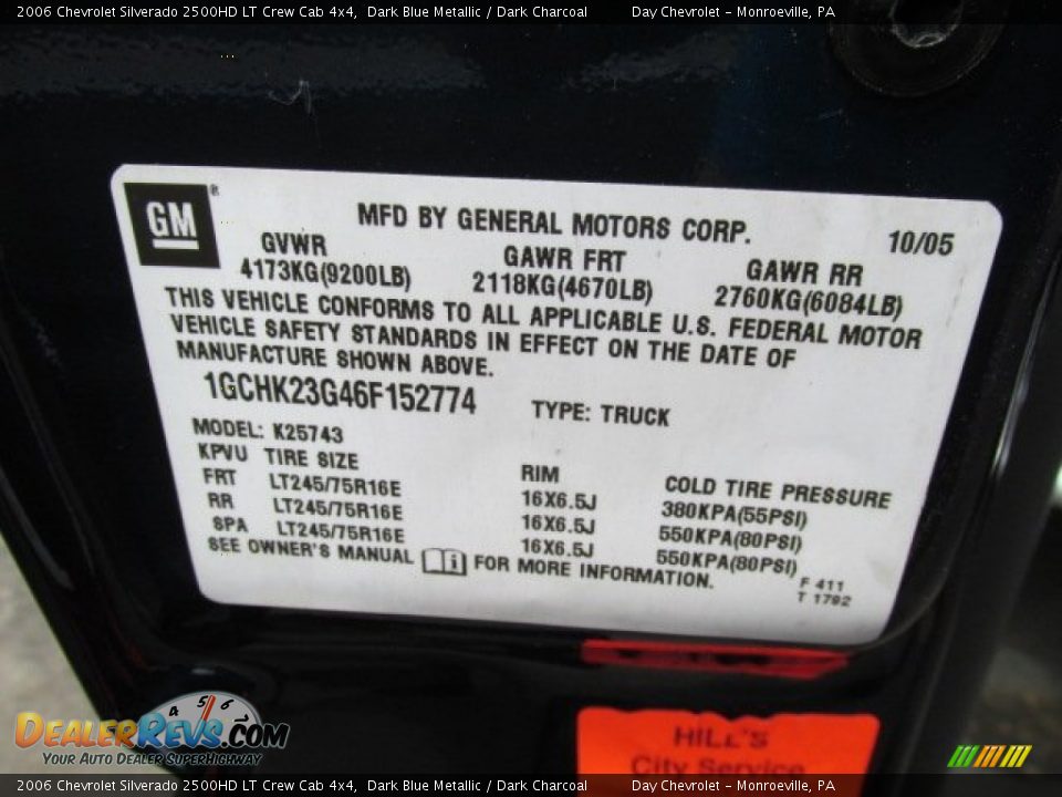 2006 Chevrolet Silverado 2500HD LT Crew Cab 4x4 Dark Blue Metallic / Dark Charcoal Photo #19