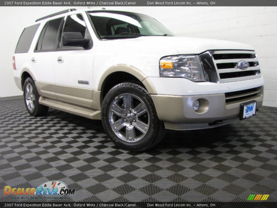 2007 Ford Expedition Eddie Bauer 4x4 Oxford White / Charcoal Black/Camel Photo #1