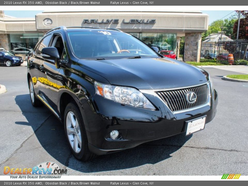 2010 Lexus RX 350 AWD Obsidian Black / Black/Brown Walnut Photo #1