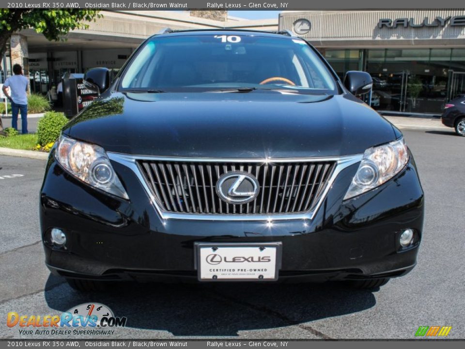 2010 Lexus RX 350 AWD Obsidian Black / Black/Brown Walnut Photo #2
