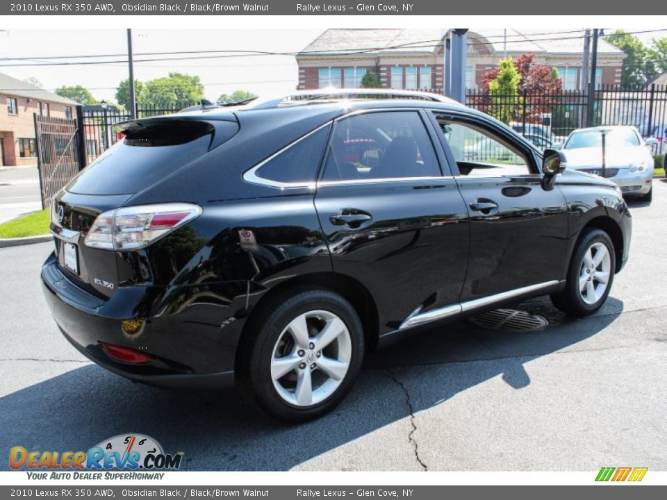2010 Lexus RX 350 AWD Obsidian Black / Black/Brown Walnut Photo #7