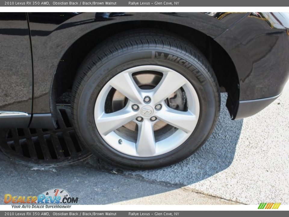 2010 Lexus RX 350 AWD Obsidian Black / Black/Brown Walnut Photo #8