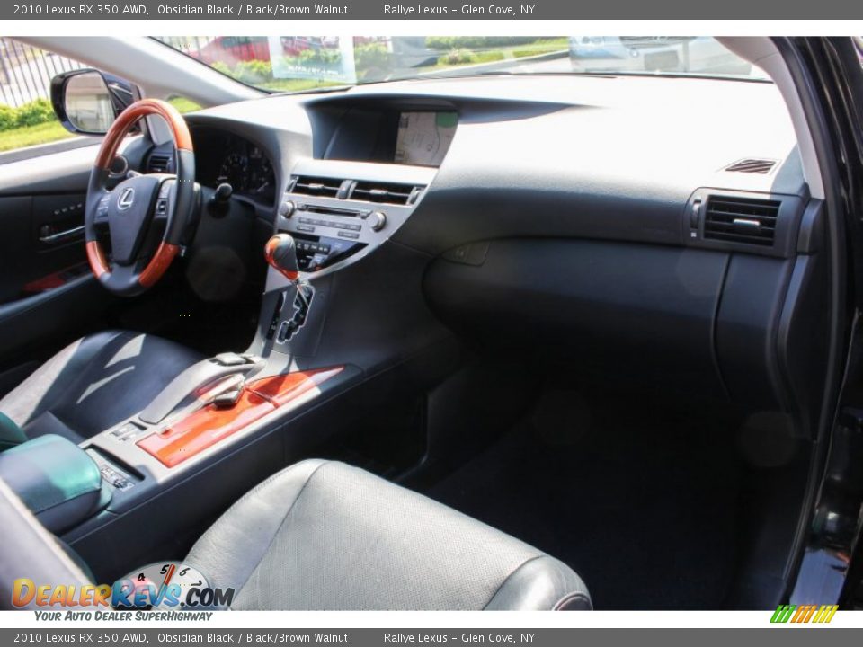 2010 Lexus RX 350 AWD Obsidian Black / Black/Brown Walnut Photo #9