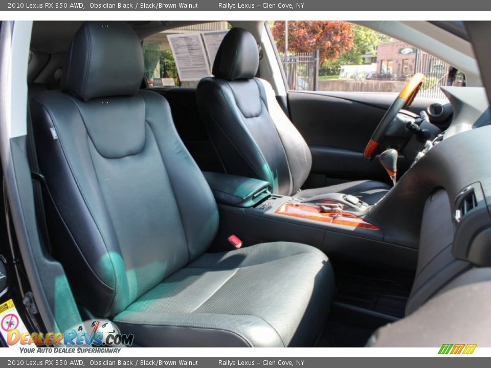 2010 Lexus RX 350 AWD Obsidian Black / Black/Brown Walnut Photo #10