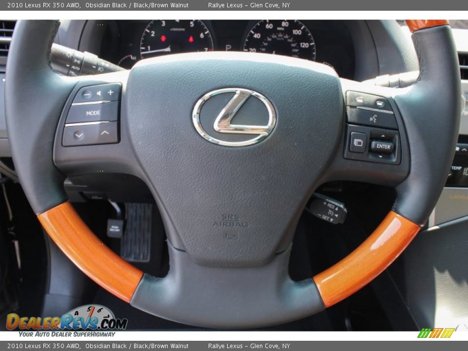 2010 Lexus RX 350 AWD Obsidian Black / Black/Brown Walnut Photo #18