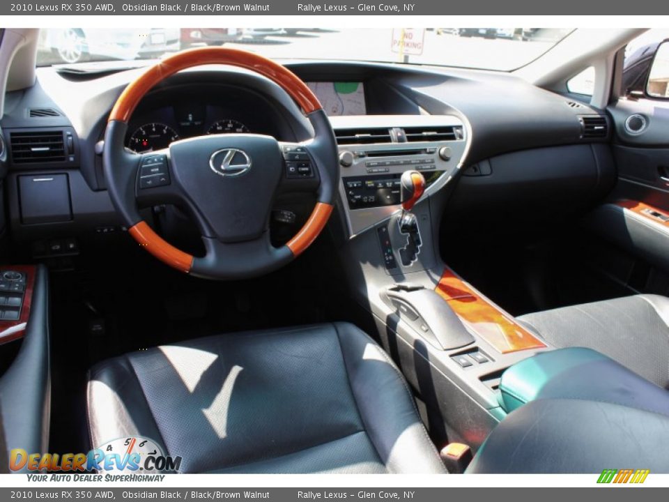 2010 Lexus RX 350 AWD Obsidian Black / Black/Brown Walnut Photo #19