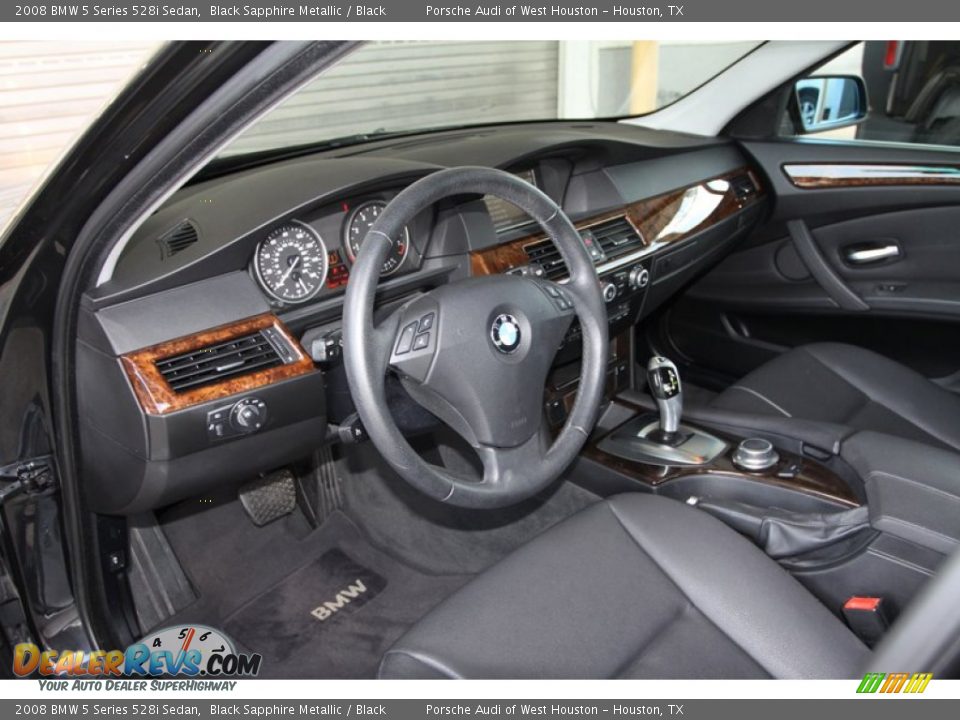 2008 BMW 5 Series 528i Sedan Black Sapphire Metallic / Black Photo #14