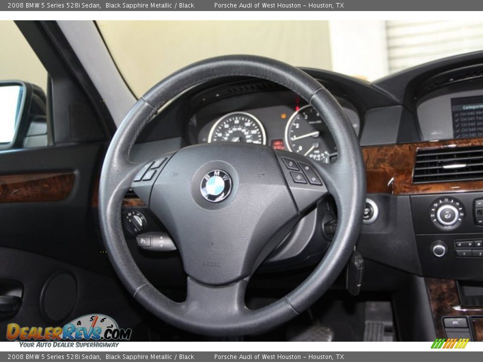 2008 BMW 5 Series 528i Sedan Black Sapphire Metallic / Black Photo #20