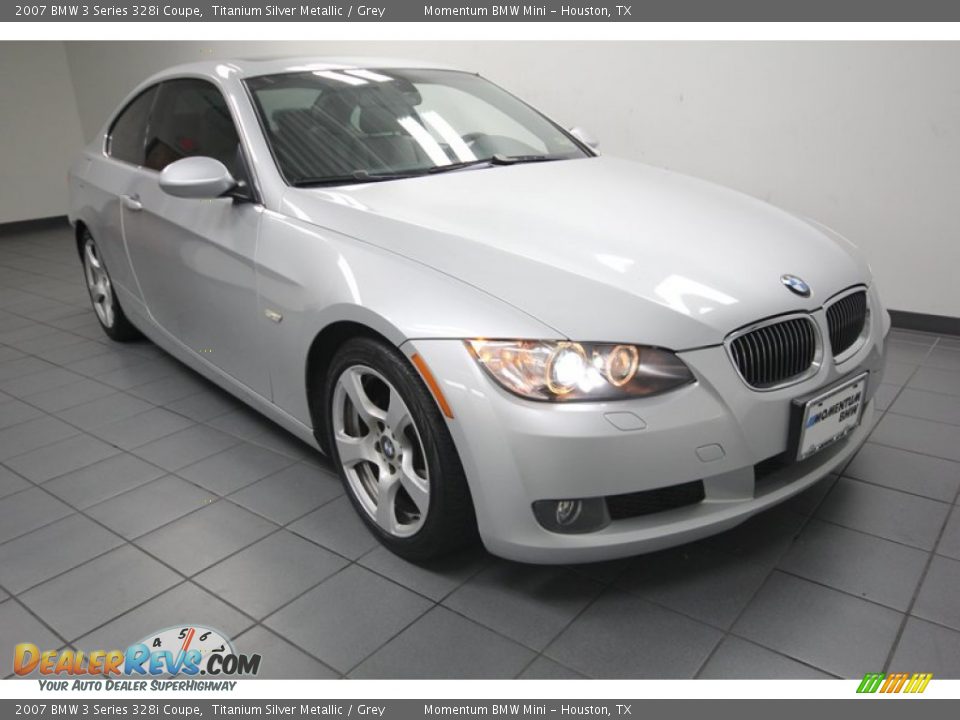 2007 BMW 3 Series 328i Coupe Titanium Silver Metallic / Grey Photo #1