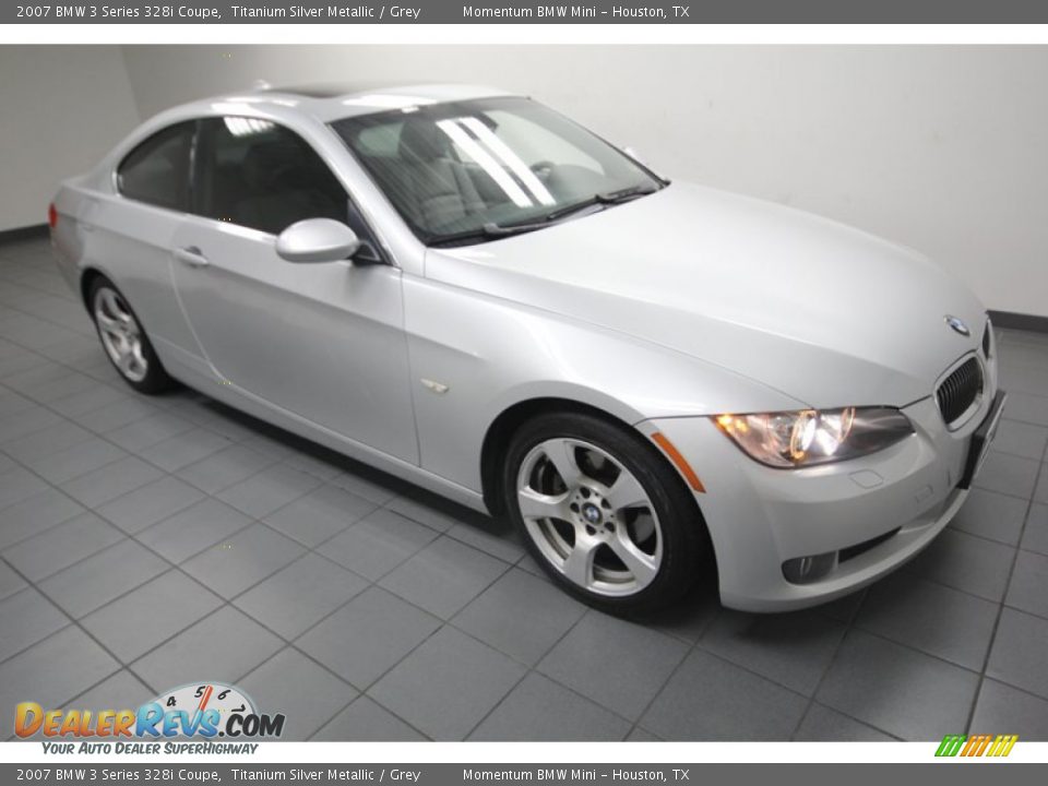2007 BMW 3 Series 328i Coupe Titanium Silver Metallic / Grey Photo #9