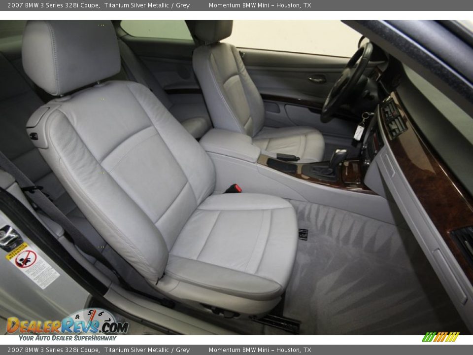 2007 BMW 3 Series 328i Coupe Titanium Silver Metallic / Grey Photo #32