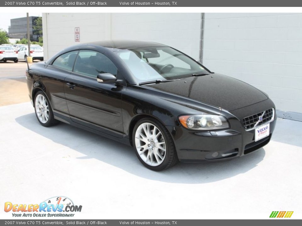 2007 Volvo C70 T5 Convertible Solid Black / Off-Black Photo #3