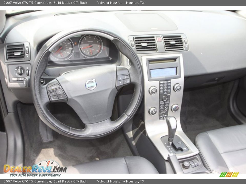 2007 Volvo C70 T5 Convertible Solid Black / Off-Black Photo #13
