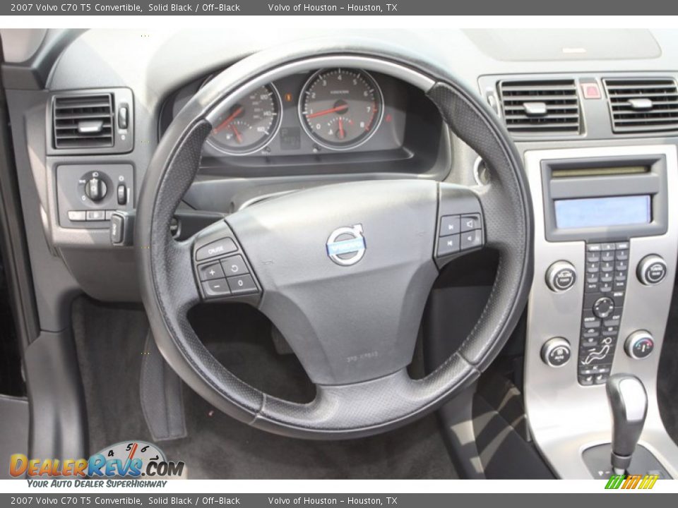 2007 Volvo C70 T5 Convertible Solid Black / Off-Black Photo #14