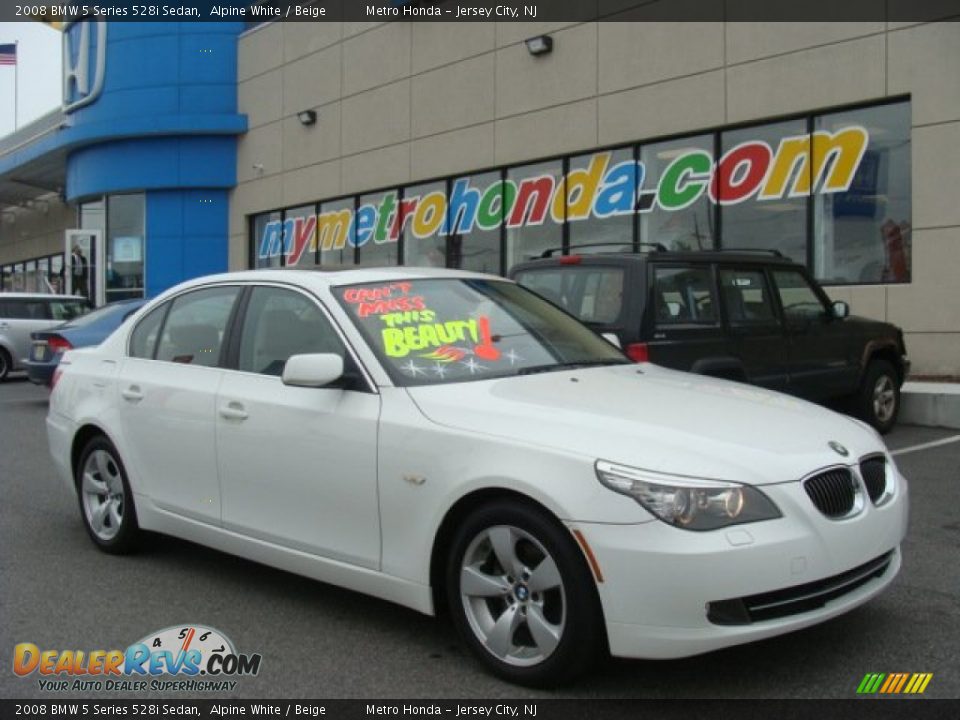 2008 BMW 5 Series 528i Sedan Alpine White / Beige Photo #1