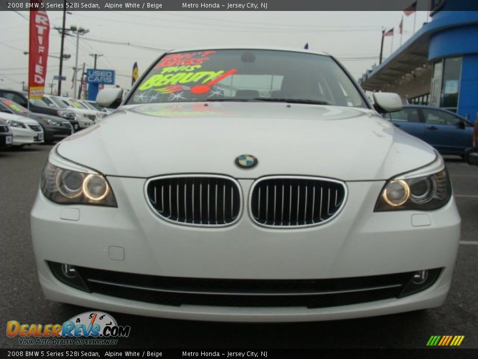 2008 BMW 5 Series 528i Sedan Alpine White / Beige Photo #2