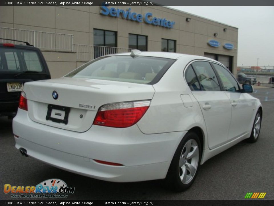 2008 BMW 5 Series 528i Sedan Alpine White / Beige Photo #4