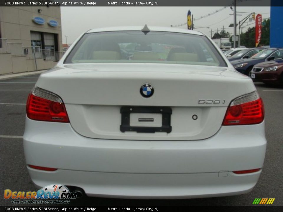 2008 BMW 5 Series 528i Sedan Alpine White / Beige Photo #5