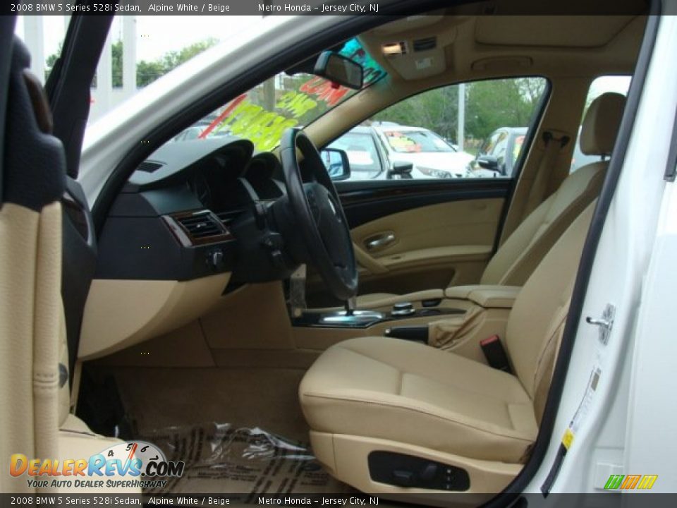 2008 BMW 5 Series 528i Sedan Alpine White / Beige Photo #8