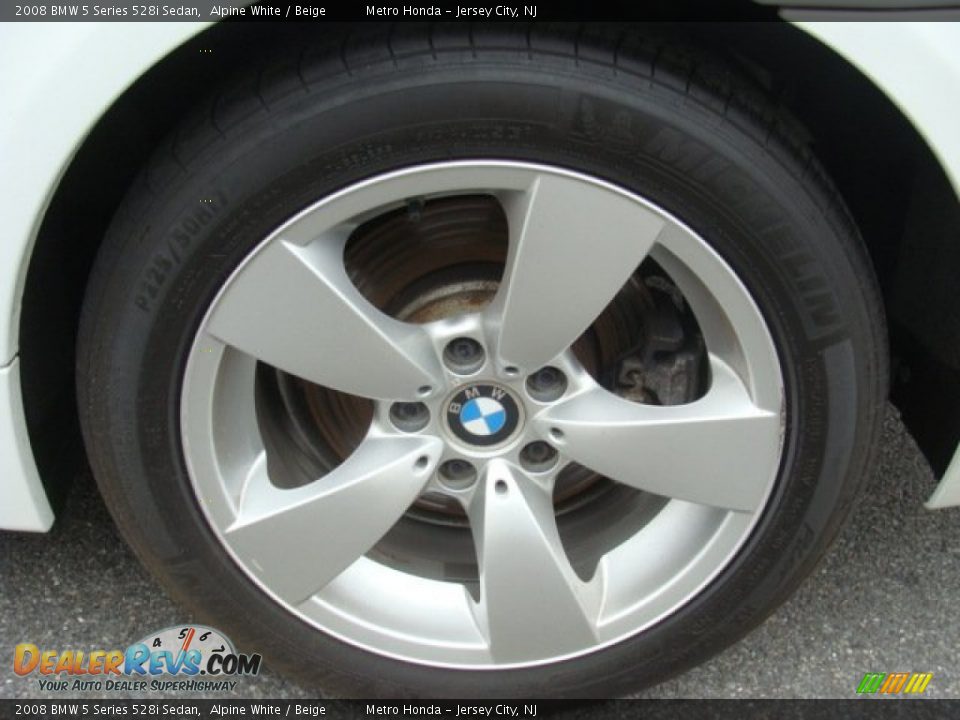 2008 BMW 5 Series 528i Sedan Alpine White / Beige Photo #15