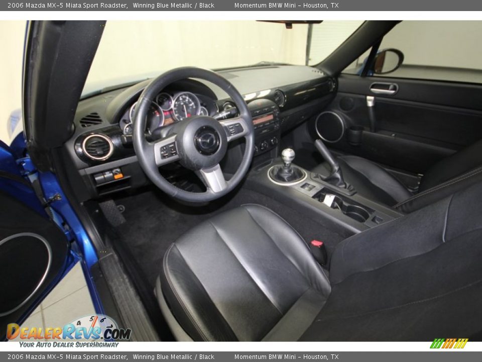 Black Interior - 2006 Mazda MX-5 Miata Sport Roadster Photo #3