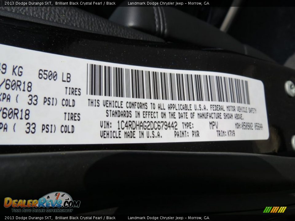 2013 Dodge Durango SXT Brilliant Black Crystal Pearl / Black Photo #11