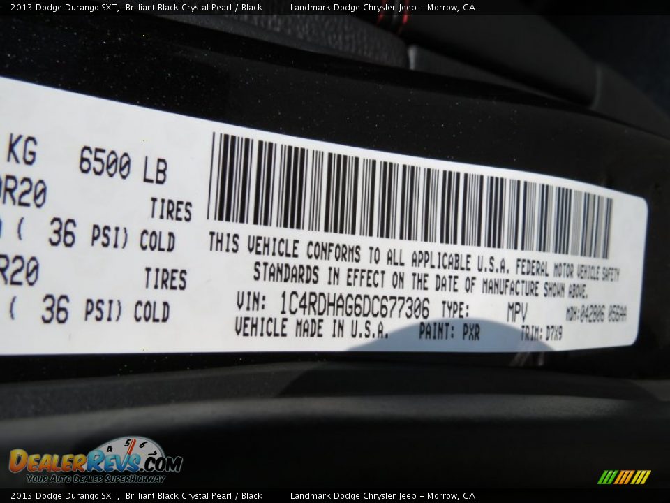 2013 Dodge Durango SXT Brilliant Black Crystal Pearl / Black Photo #11