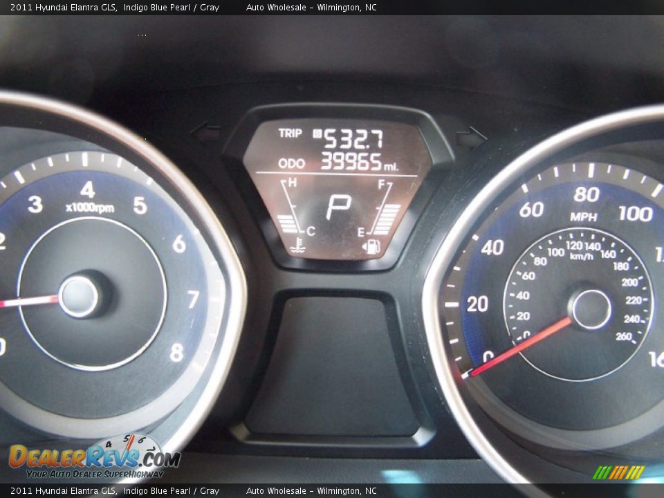 2011 Hyundai Elantra GLS Indigo Blue Pearl / Gray Photo #16