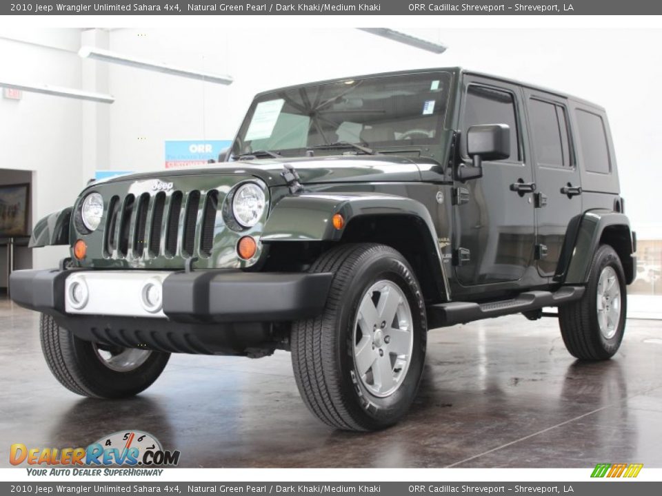 2010 Jeep Wrangler Unlimited Sahara 4x4 Natural Green Pearl / Dark Khaki/Medium Khaki Photo #2