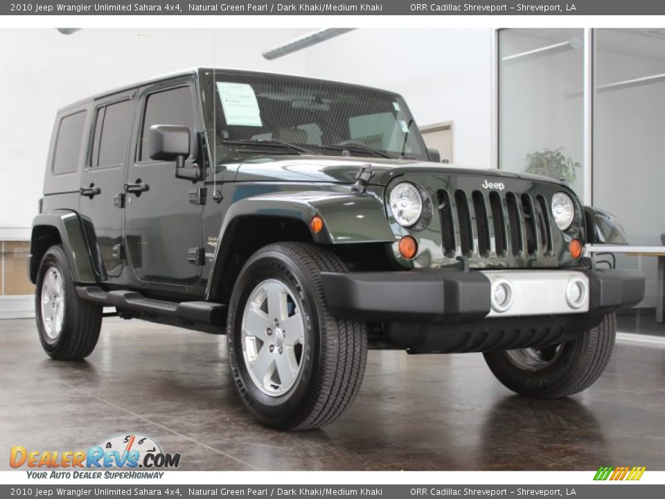 2010 Jeep Wrangler Unlimited Sahara 4x4 Natural Green Pearl / Dark Khaki/Medium Khaki Photo #3
