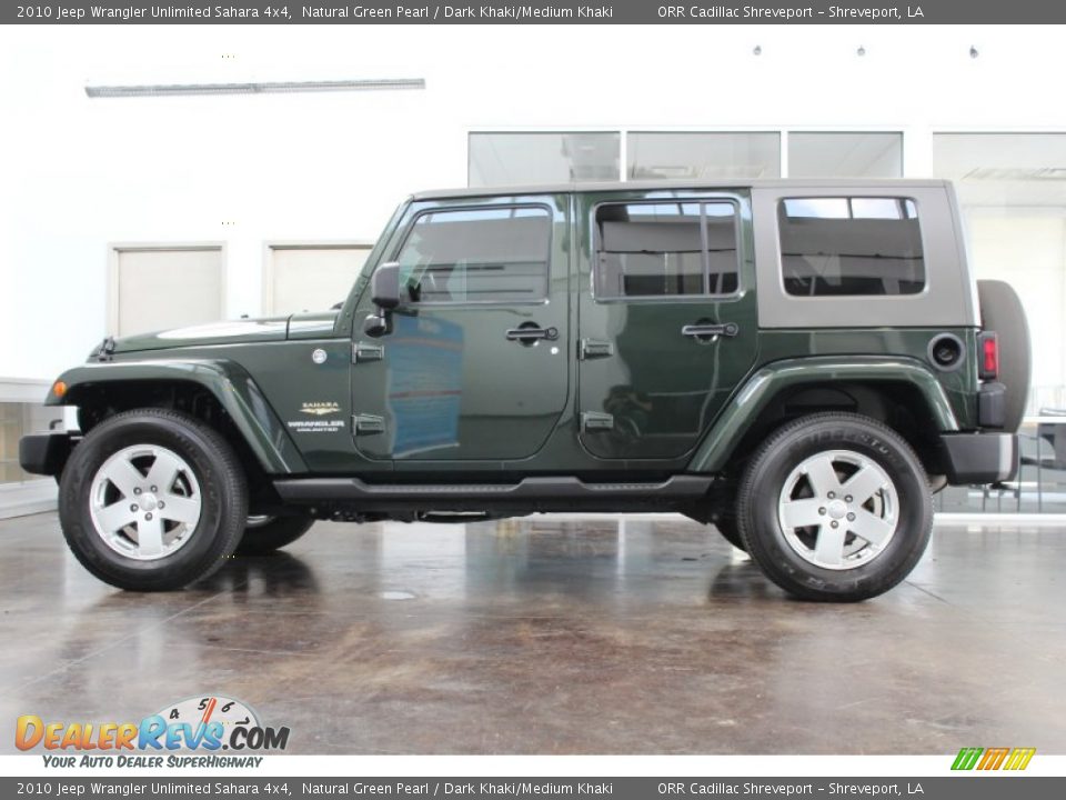 2010 Jeep Wrangler Unlimited Sahara 4x4 Natural Green Pearl / Dark Khaki/Medium Khaki Photo #6
