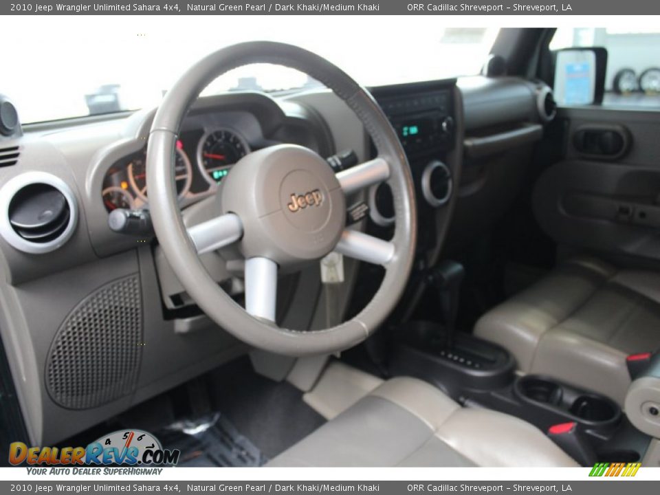 2010 Jeep Wrangler Unlimited Sahara 4x4 Natural Green Pearl / Dark Khaki/Medium Khaki Photo #15