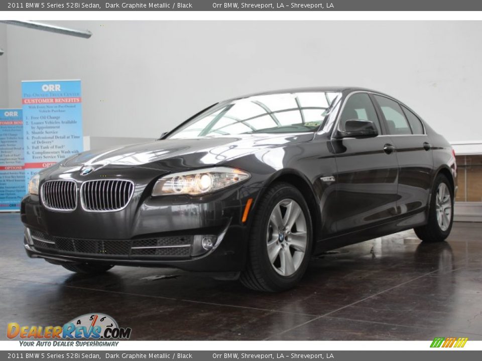 2011 BMW 5 Series 528i Sedan Dark Graphite Metallic / Black Photo #2