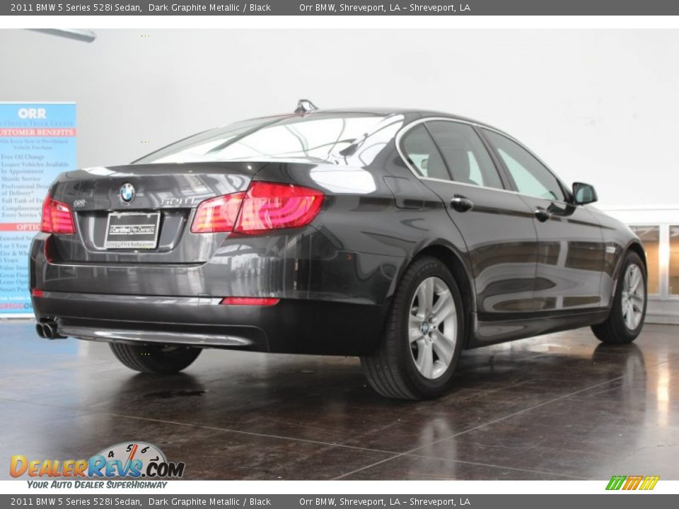2011 BMW 5 Series 528i Sedan Dark Graphite Metallic / Black Photo #4