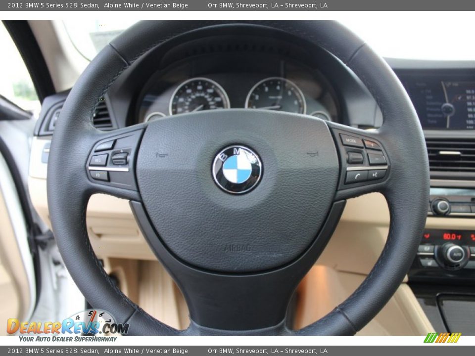 2012 BMW 5 Series 528i Sedan Alpine White / Venetian Beige Photo #15