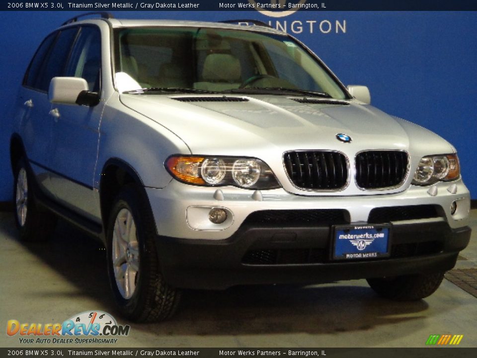 2006 BMW X5 3.0i Titanium Silver Metallic / Gray Dakota Leather Photo #1