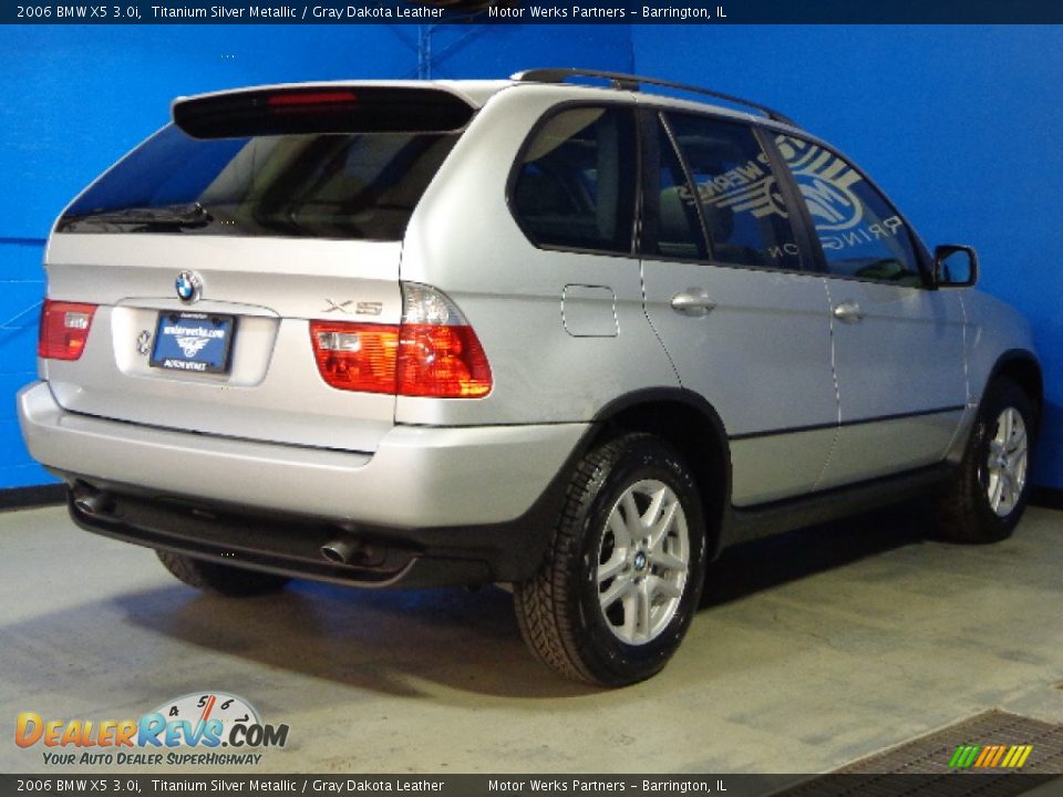 2006 BMW X5 3.0i Titanium Silver Metallic / Gray Dakota Leather Photo #10