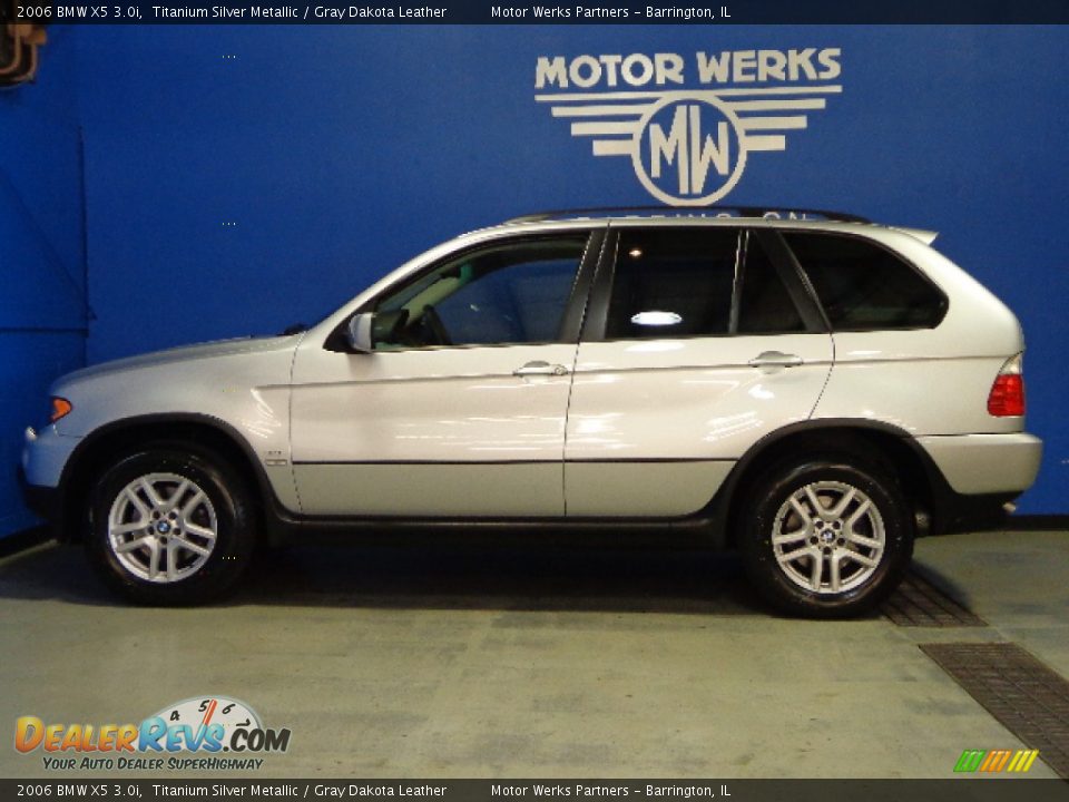 2006 BMW X5 3.0i Titanium Silver Metallic / Gray Dakota Leather Photo #18