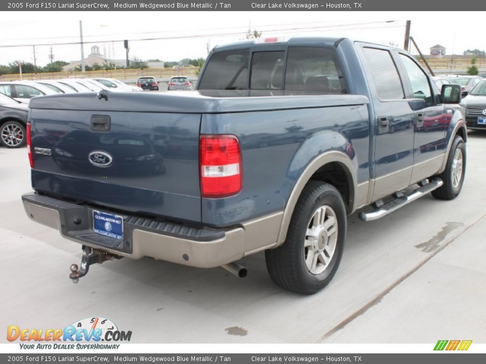 2005 Ford F150 Lariat SuperCrew Medium Wedgewood Blue Metallic / Tan Photo #9
