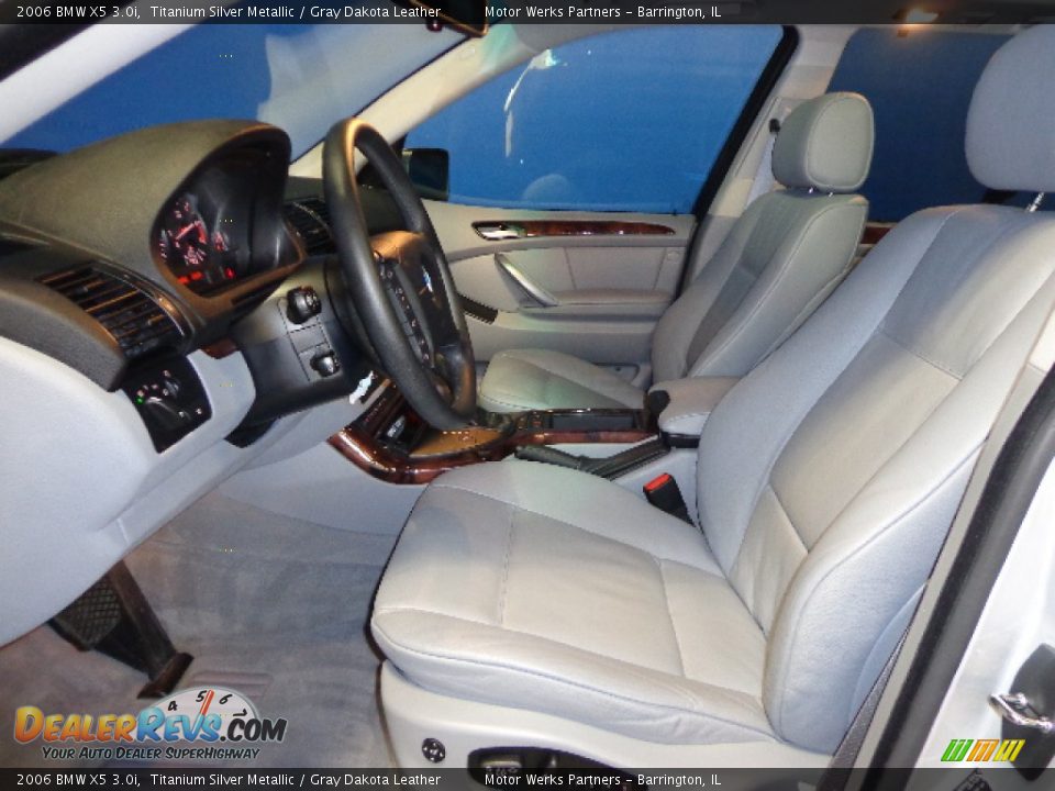 2006 BMW X5 3.0i Titanium Silver Metallic / Gray Dakota Leather Photo #23