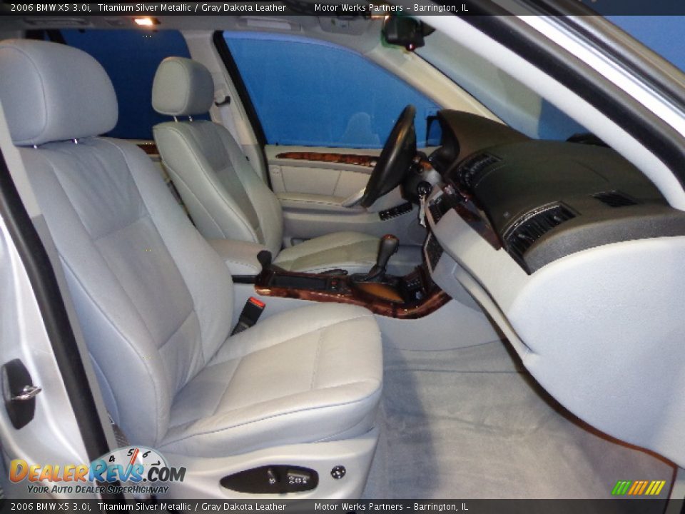 2006 BMW X5 3.0i Titanium Silver Metallic / Gray Dakota Leather Photo #29