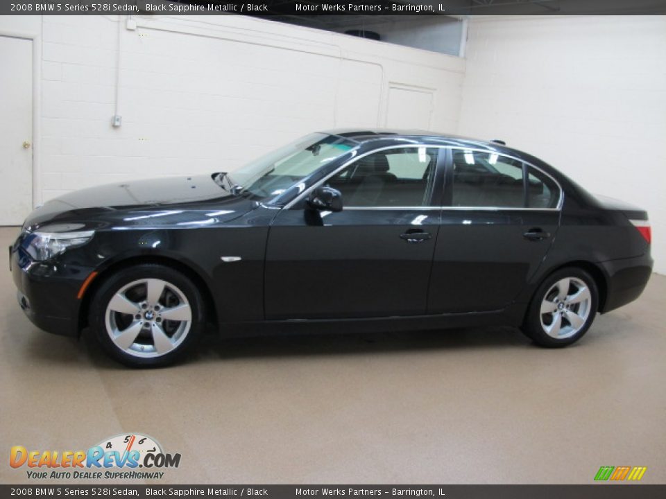 2008 BMW 5 Series 528i Sedan Black Sapphire Metallic / Black Photo #5