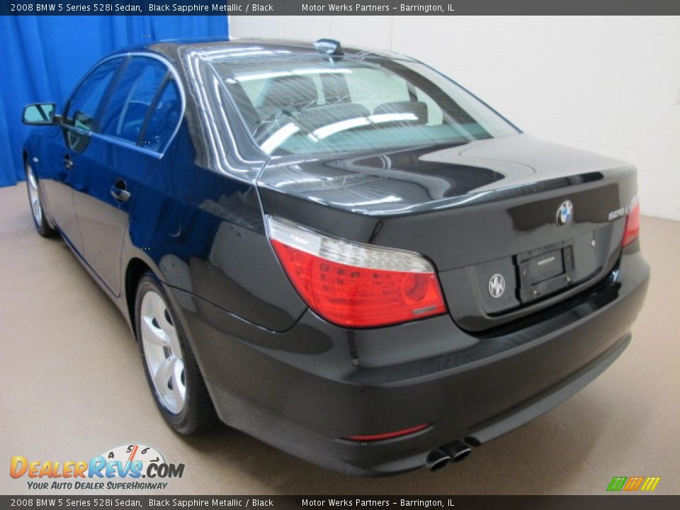 2008 BMW 5 Series 528i Sedan Black Sapphire Metallic / Black Photo #6