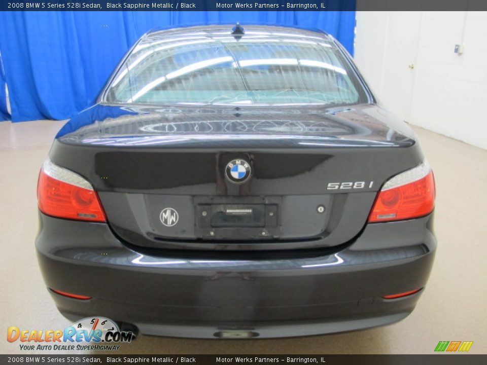 2008 BMW 5 Series 528i Sedan Black Sapphire Metallic / Black Photo #7