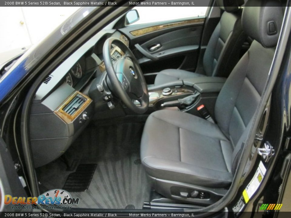 2008 BMW 5 Series 528i Sedan Black Sapphire Metallic / Black Photo #17
