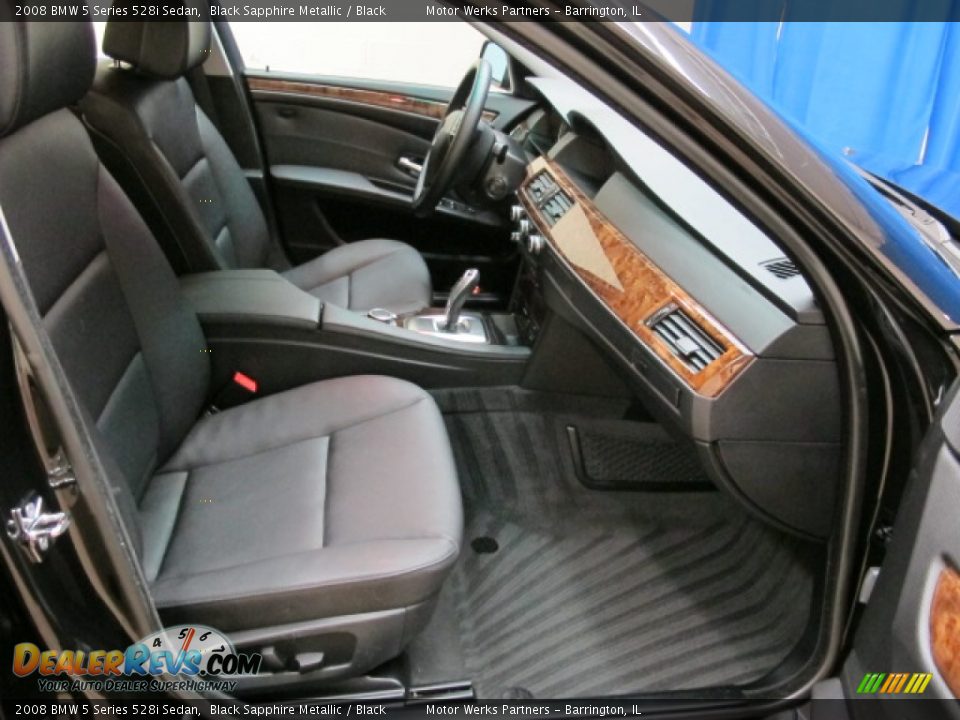 2008 BMW 5 Series 528i Sedan Black Sapphire Metallic / Black Photo #23