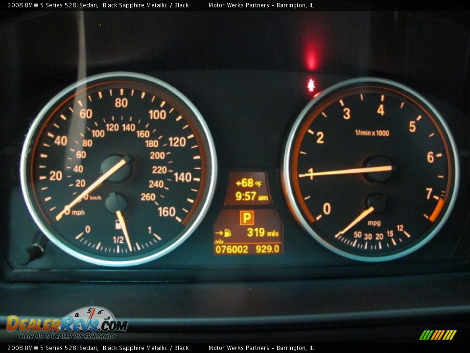 2008 BMW 5 Series 528i Sedan Black Sapphire Metallic / Black Photo #28