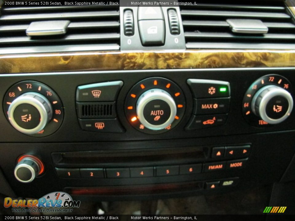 2008 BMW 5 Series 528i Sedan Black Sapphire Metallic / Black Photo #31