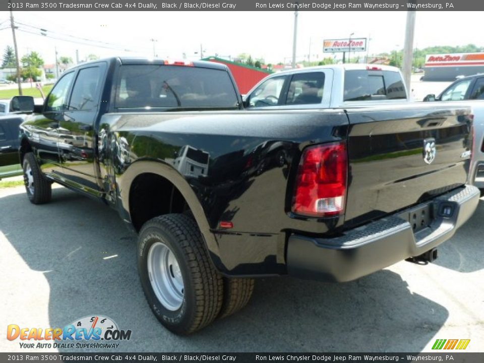 2013 Ram 3500 Tradesman Crew Cab 4x4 Dually Black / Black/Diesel Gray Photo #2